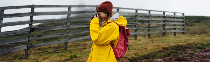 Environmental policy professional taking photos of the environment